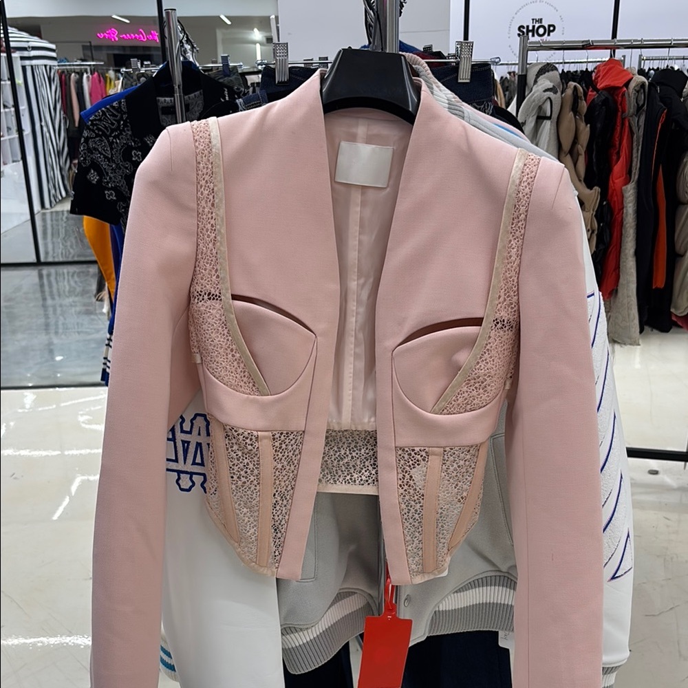 Dion Lee Pink Blazer Modern Cropped Design
